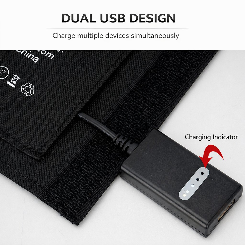 Voxl V21W5V 21W Foldable Solar Panel Charger | Dual USB