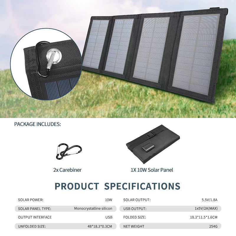 10W05V Foldable Solar Panel Charger | Portable Solar Charger 10W