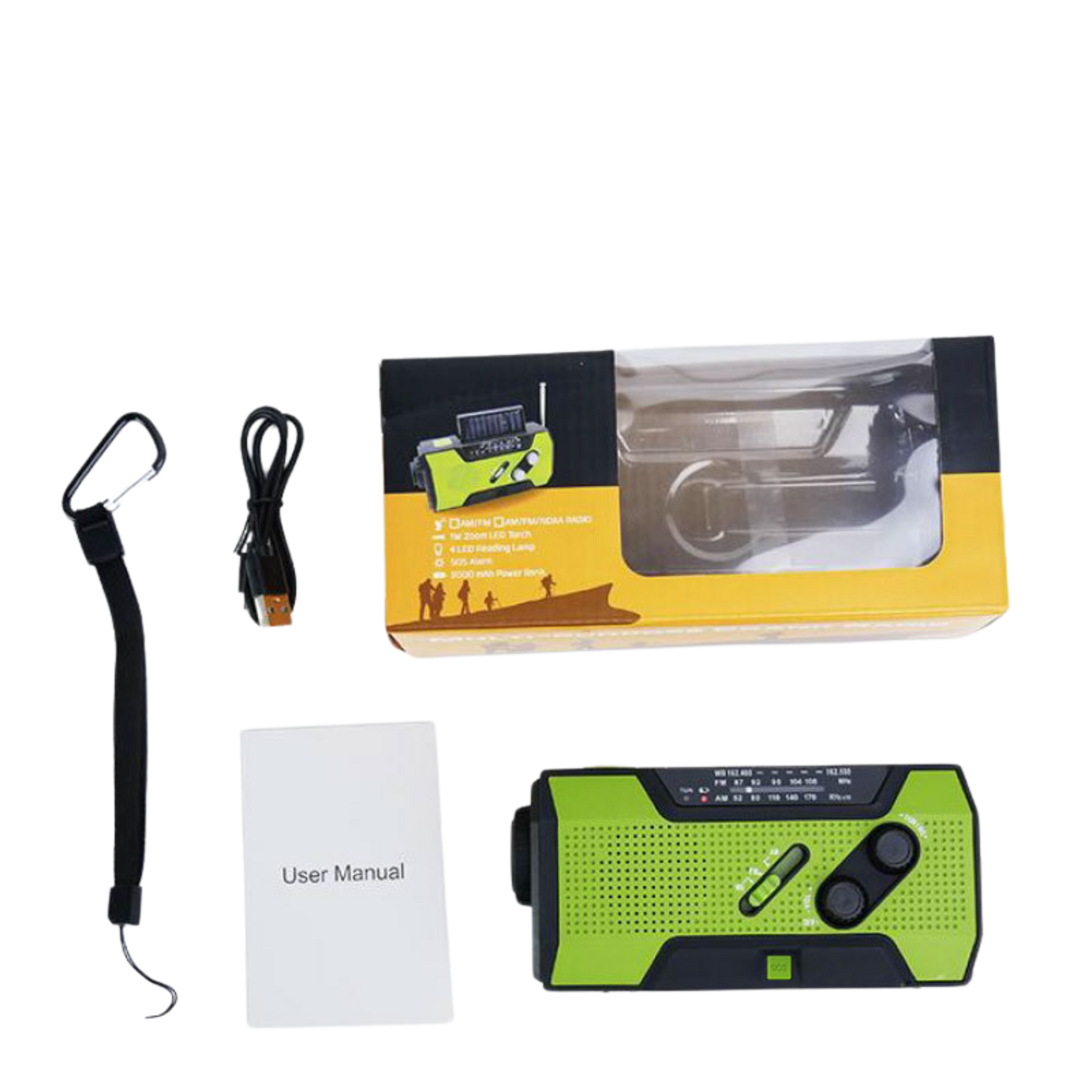 VOXL V30 survival radio with LED flashlight reading lamp strobe light for camping and blackout