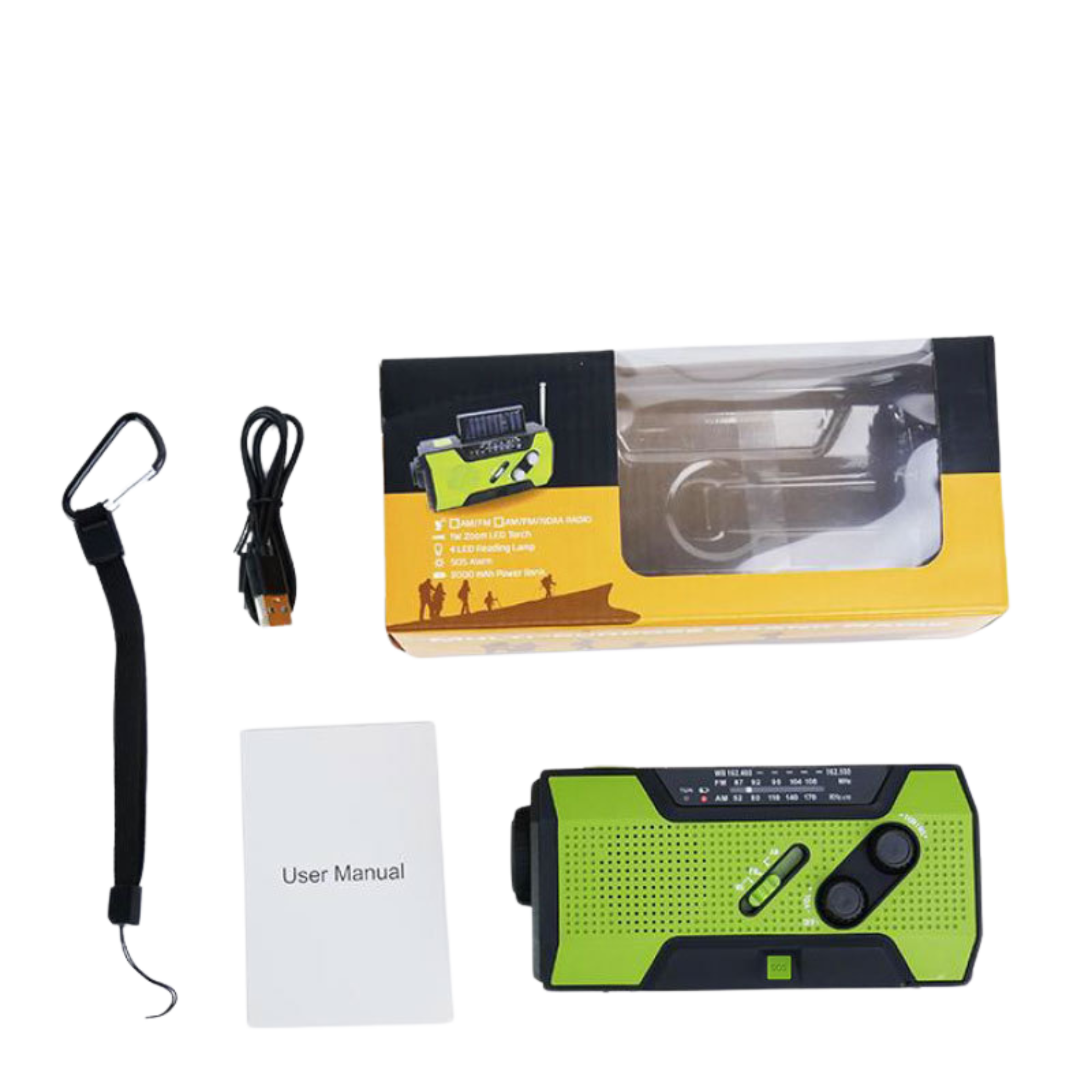 VOXL V30 survival radio with LED flashlight reading lamp strobe light for camping and blackout