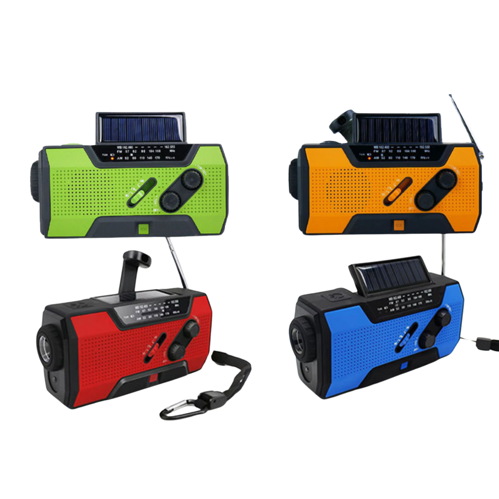 VOXL V30 emergency crank solar radio rechargeable power bank with USB C charging