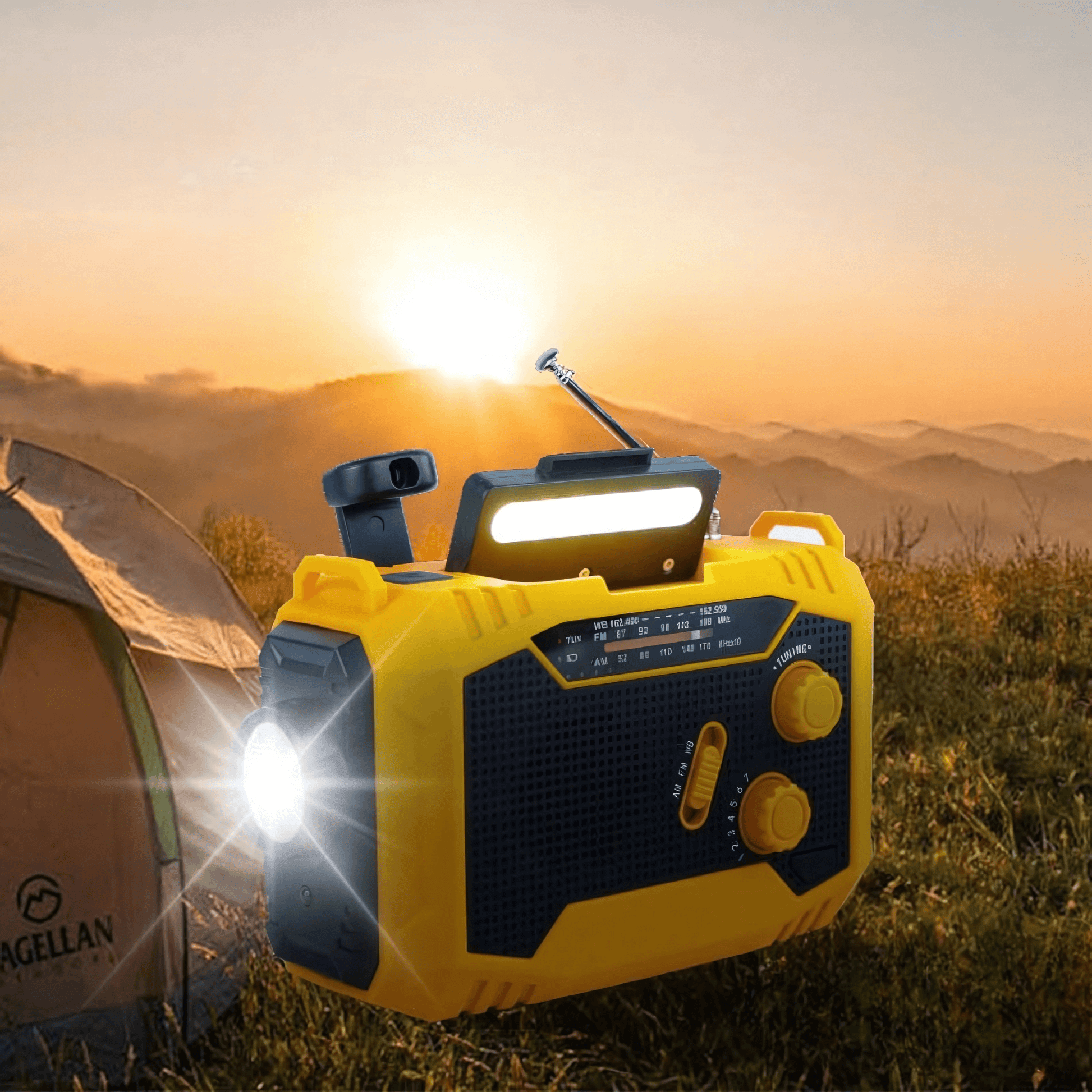 VOXL V31 mini FM radio with reading light and loud SOS alarm for disaster preparedness