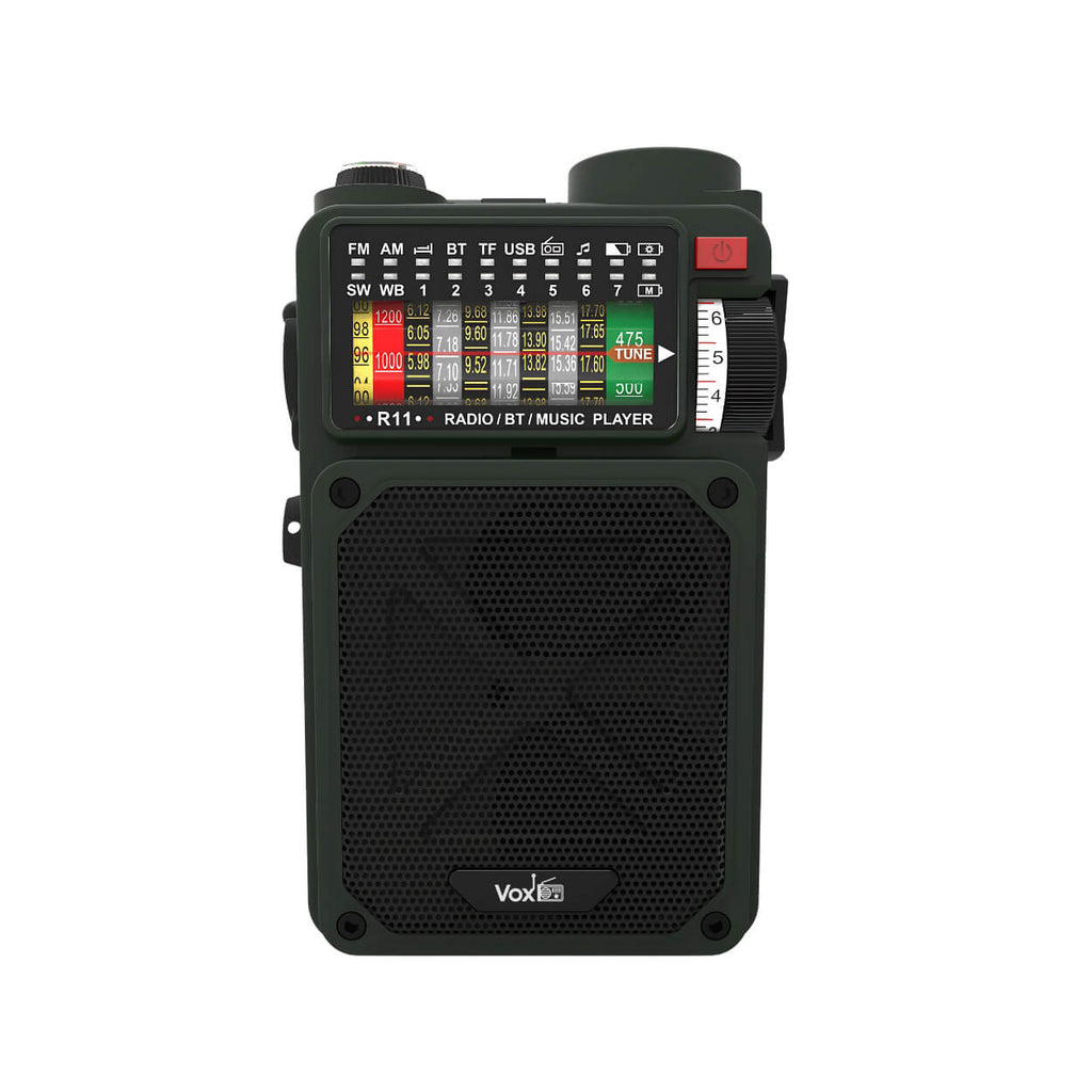 VOXL V012 battery powered radio for emergency with 22 functions flashlight and SOS alarm