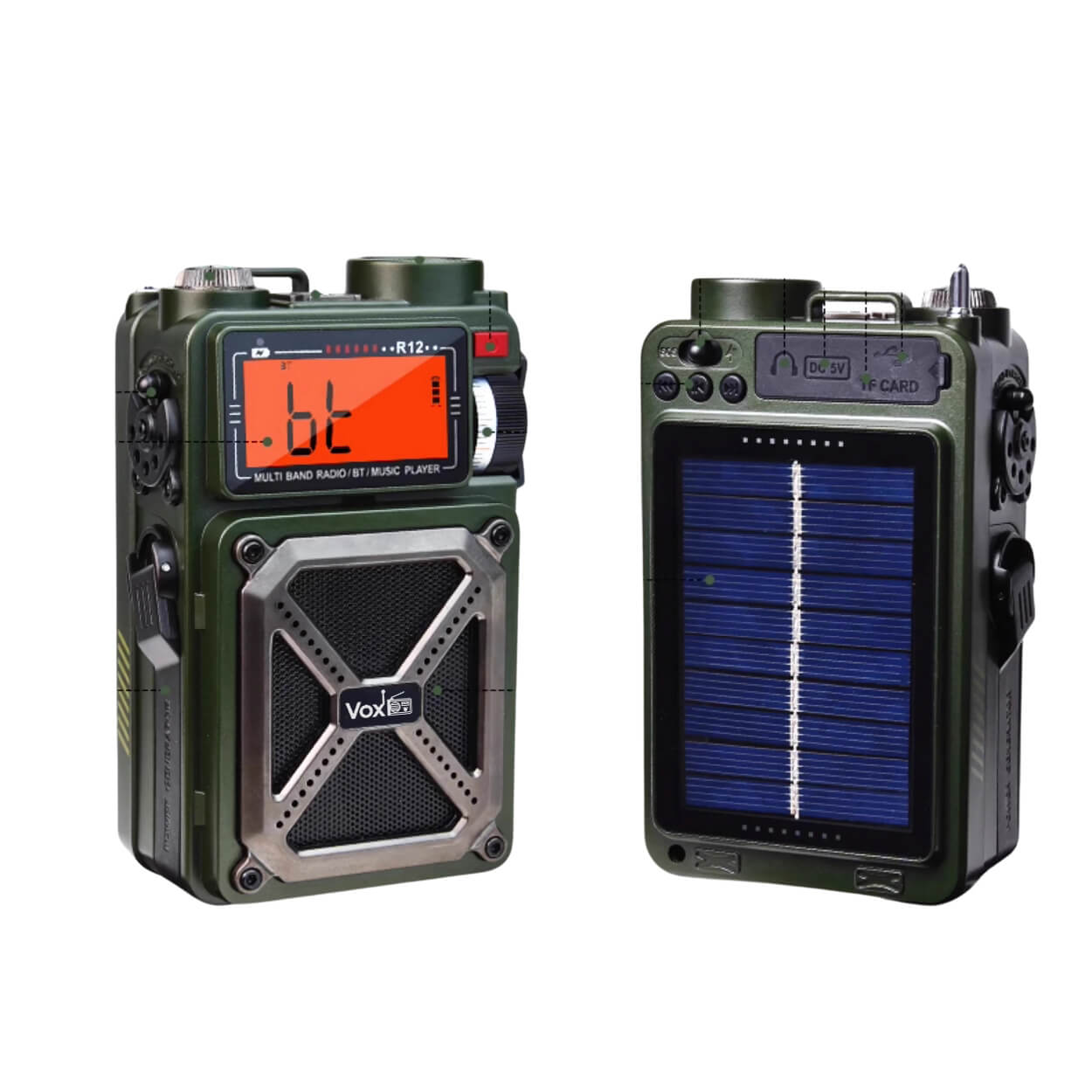 VOXL V012 portable NOAA weather radio with AM FM SW WB reception and emergency alerts