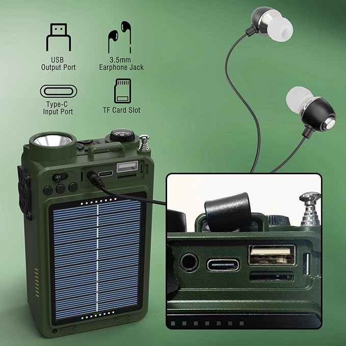 VOXL V012 rugged battery powered radio for emergency outdoor camping RV and family kits