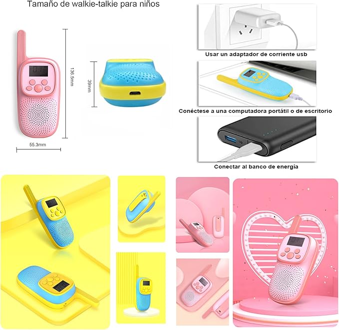 V021 Kids Walkie Talkies 0.5W | Rechargeable Two-Way Radios