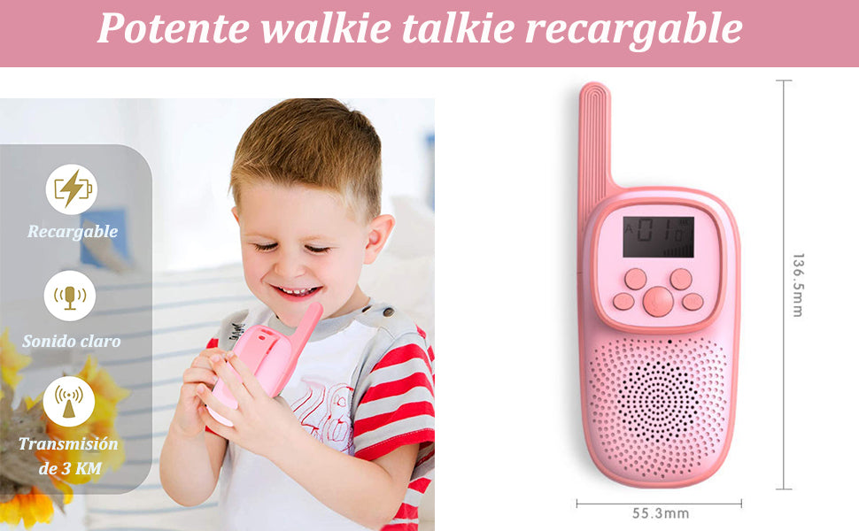 V021 Kids Walkie Talkies 0.5W | Rechargeable Two-Way Radios