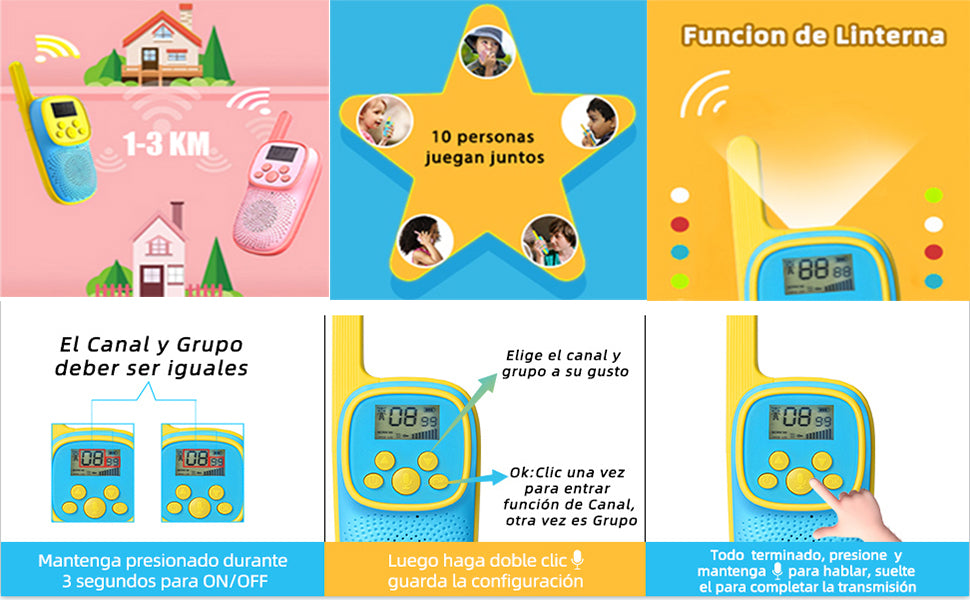 V021 Kids Walkie Talkies 0.5W | Rechargeable Two-Way Radios