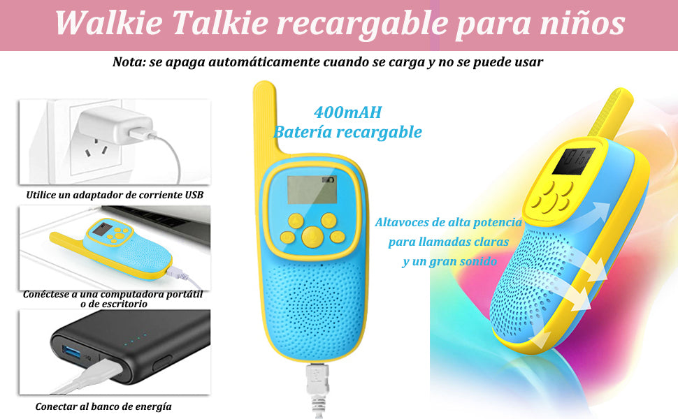 V021 Kids Walkie Talkies 0.5W | Rechargeable Two-Way Radios
