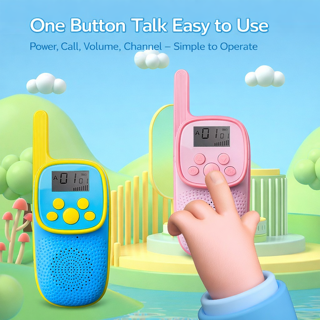 V021 Kids Walkie Talkies 0.5W | Rechargeable Two-Way Radios