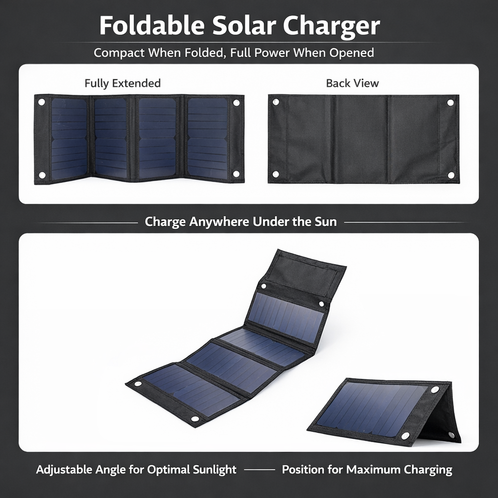 VOXL V28W14V 28W Foldable Solar Panel Charger | SunPower 23.5%