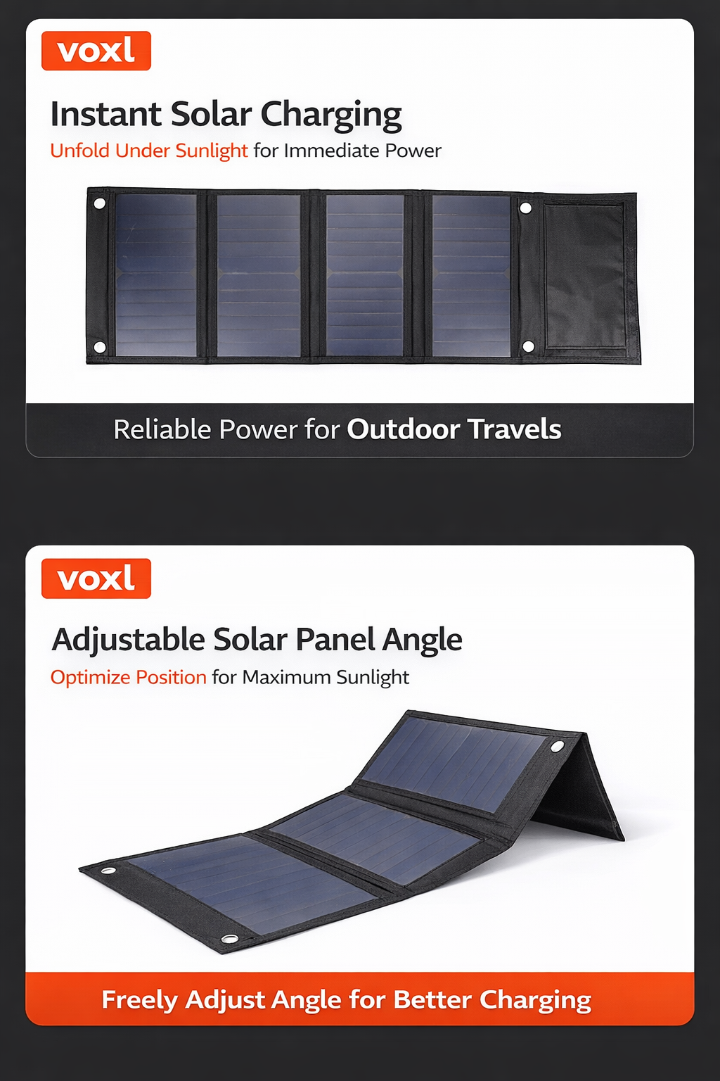VOXL V28W14V 28W Foldable Solar Panel Charger | SunPower 23.5%
