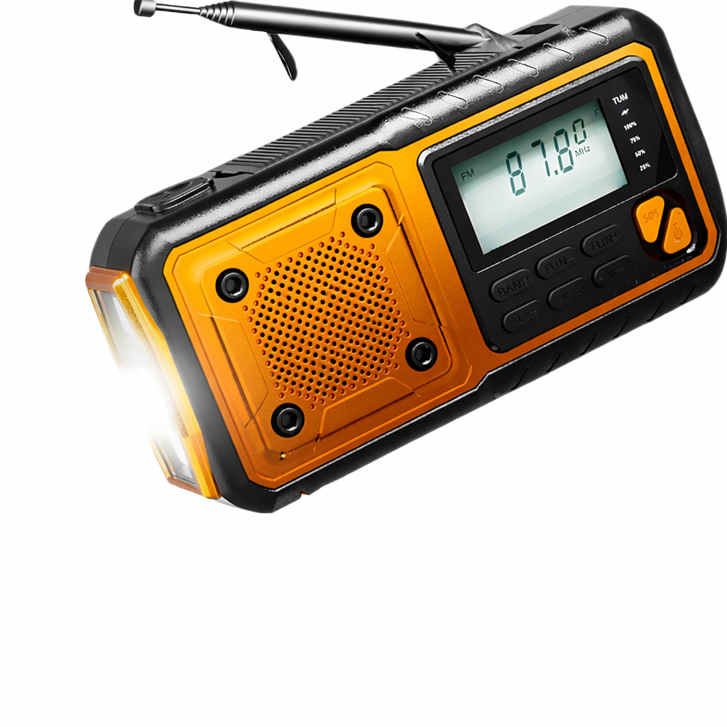 V376 Solar Hand Crank Emergency Radio - Power, Light, and Alerts