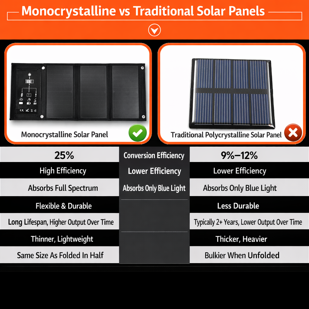 VOXL V42W6V Foldable Solar Panel Charger | 42W Portable Solar Charger