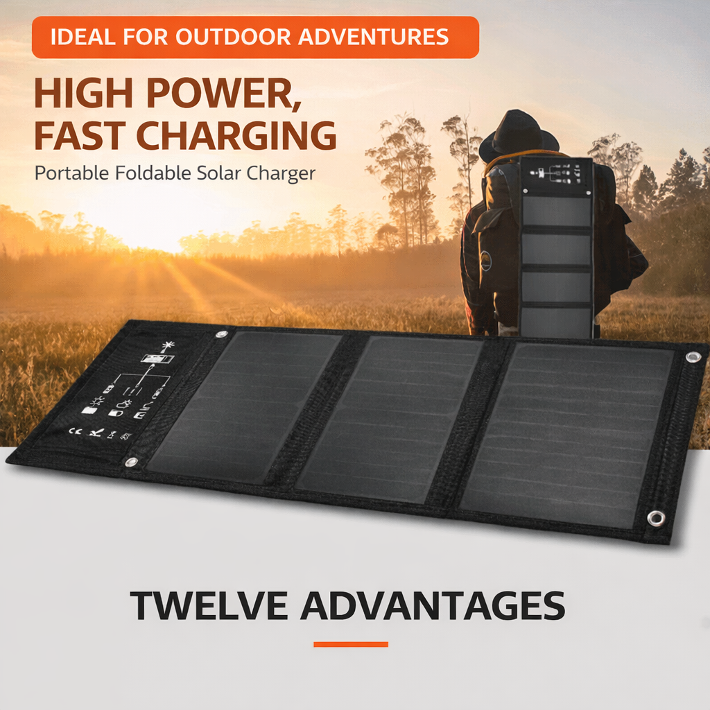 VOXL V42W6V Foldable Solar Panel Charger | 42W Portable Solar Charger