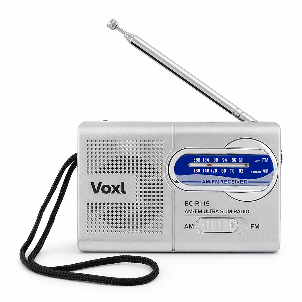 Voxl BC-R119 Pocket AM/FM Radio | AA Battery Portable Radio