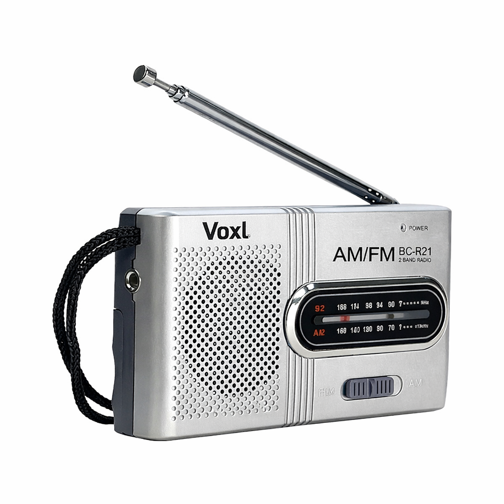 Voxl BC-R21 Mini AM/FM Portable Radio with Headphone Jack