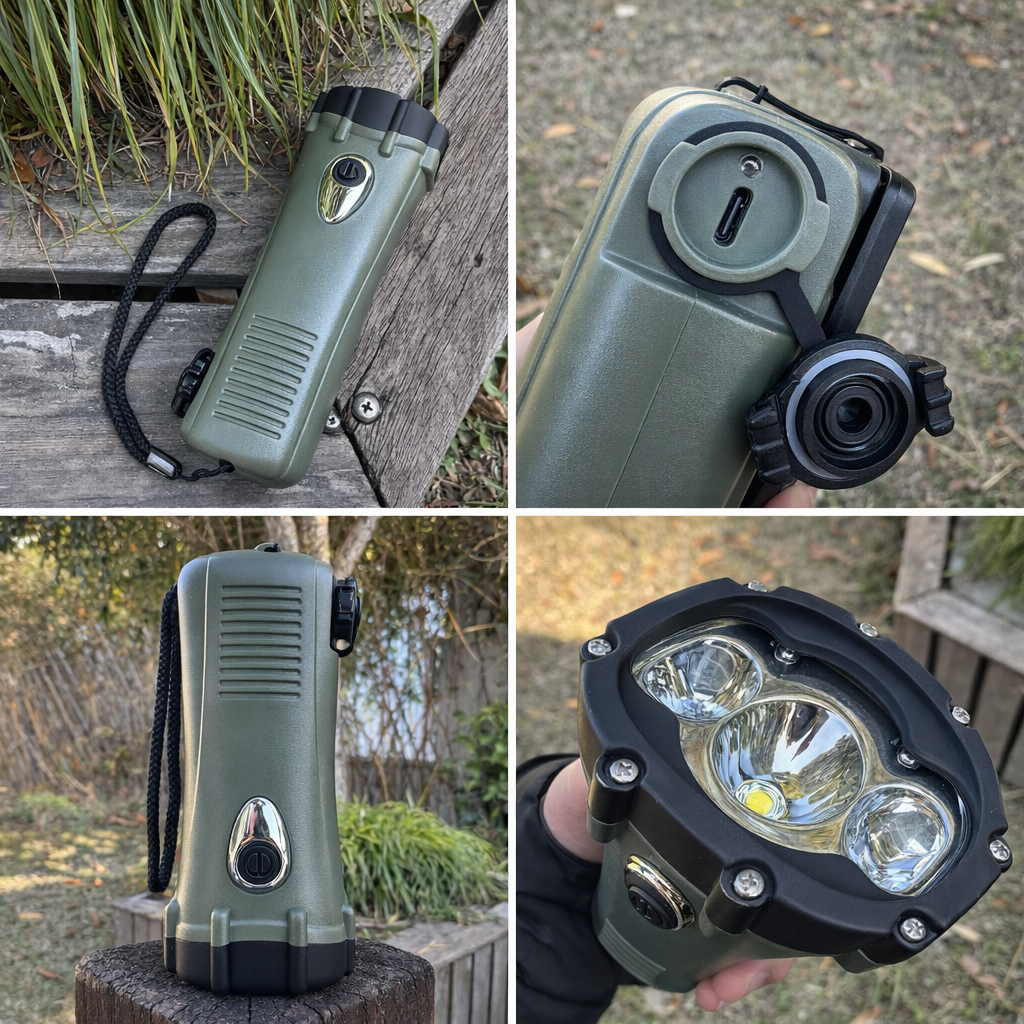 3046C Hand Crank Emergency Flashlight with IPX8 Waterproof Protection