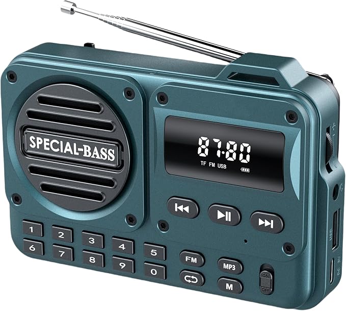 Voxl V456 Portable Bluetooth FM Radio with TF Card & USB Playback