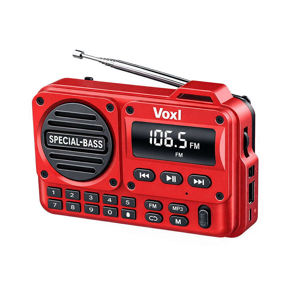 Voxl V456 Portable Bluetooth FM Radio with TF Card & USB Playback