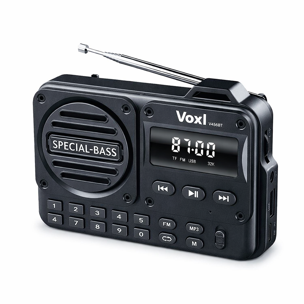 Voxl V456 Portable Bluetooth FM Radio with TF Card & USB Playback