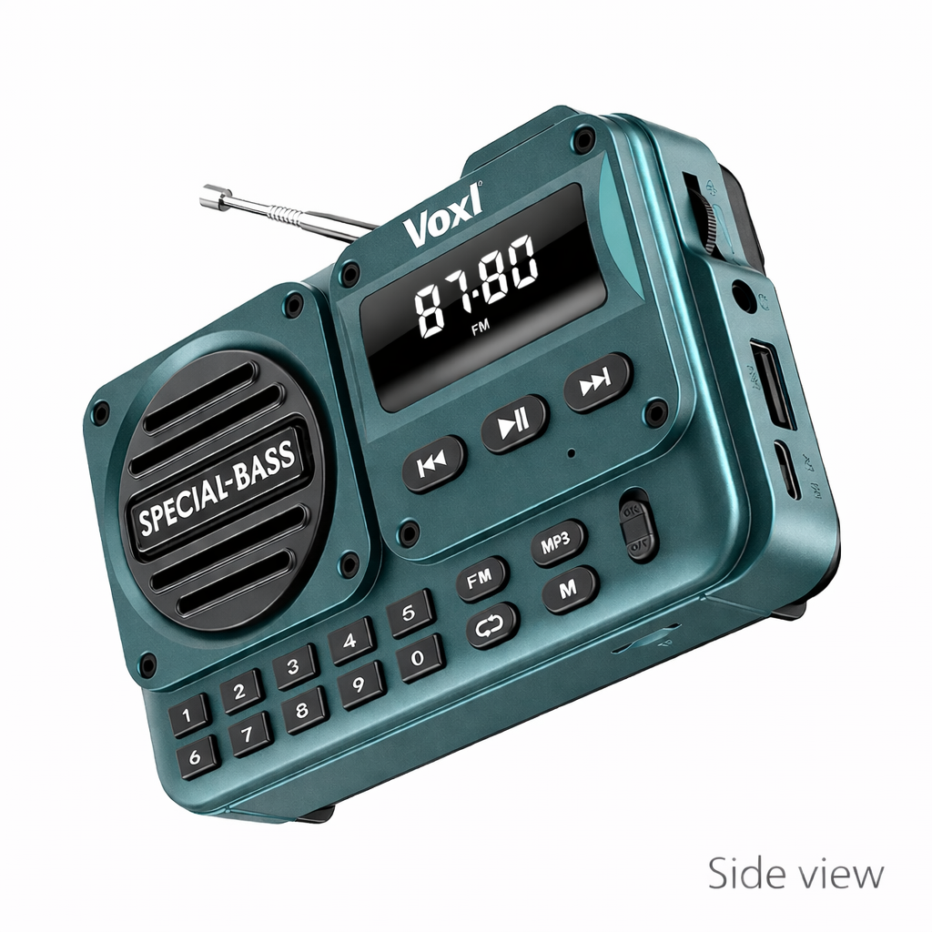 Voxl V456 Portable Bluetooth FM Radio with TF Card & USB Playback