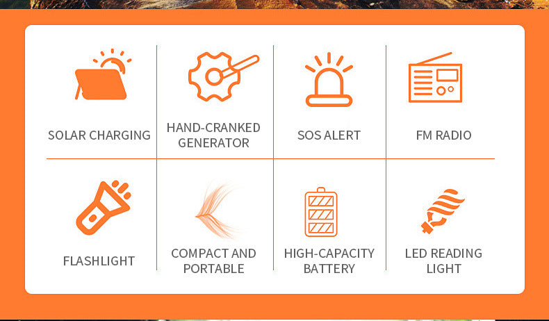 Voxl V900 Emergency Weather Radio (Hand Crank + Solar + USB-C) with 4000mAh Power Bank